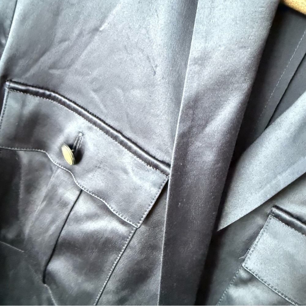 The Kooples Womens Navy Blue Military Satin Double‎ breasted Blazer 2 - Picture 16 of 16